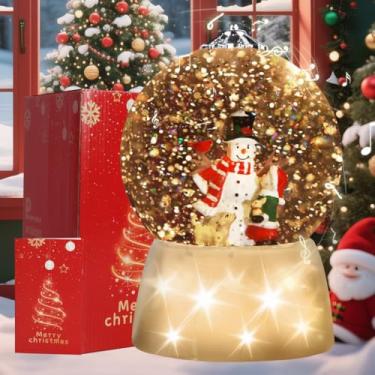 Imagem de VITAKEO [Giratório 360°] Lanterna Musical Em Formato De Globo Neve Natal, Lâmpada Decorativa Boneco Natal Com Função Temporizador 5 Horas, 8 Músicas Para Decoração, Alimentada Por Usb Ou Bateria. (1