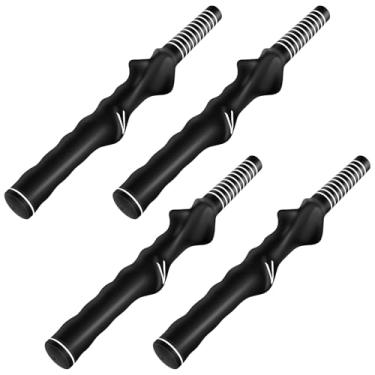 Imagem de 4 tênis de aderência de golfe para mão direita, auxílio ergonômico de borracha com fio branco para homens e mulheres, seu balanço e posição da mão