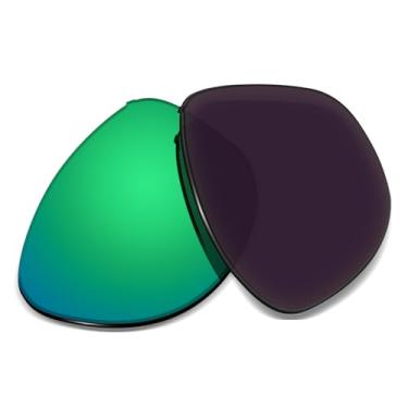 Imagem de Biyxpiv Lentes de substituição de 1,5 mm compatíveis com óculos de sol Oakley Thurso OO9286 OO9286A 54 mm, antirriscos, Verde espelhado