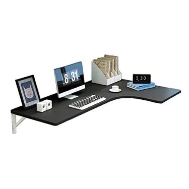 Imagem de Mesa dobrável em forma de L para laptop, mesa dobrável para escritório, lavanderia, garagem, estudo ou cozinha (120 x 60 x 40 cm/47,2 x 23,6 x 15,7 cm, preto)