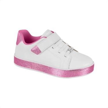 Imagem de Tênis Infantil Molekinha Branco Com Glitter Rosa-Feminino