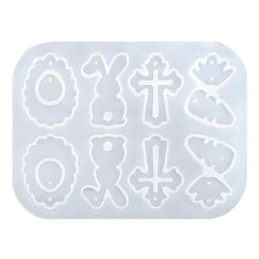 Imagem de Molde De Silicone Para Brincos | Molde para Artesanato de Páscoa Faça Você Mesmo,Borboleta Flor Coelho Ovo Moldes Silicone Pingentes - Para Família Homens Mulheres Crianças Casa Escola