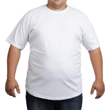 Imagem de Camisetas Plus Size Básicas 100% Algodão Masculina - Propria, Branco, 