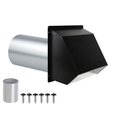 Imagem de Capa de ventilação para secadora de 7,6 cm (3 polegadas) Capa de ventilação de parede com tela e amortecedor, capas de ventilação para secadora externa para ventilação de duto, tampa de ventilação