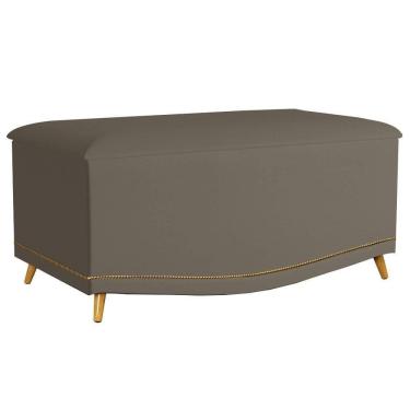 Imagem de Calçadeira Baú Solteiro 90cm Com Tachas Imperial J02 Sintético Areia - Mpozenato