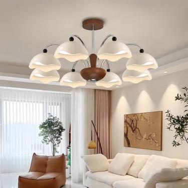 Imagem de Luminária pendente moderna e simples em estilo creme - Design criativo e inovador que respeita a visão | Ideal para mesas de jantar de restaurantes e balcões de bar (textura casca de ovo) (8