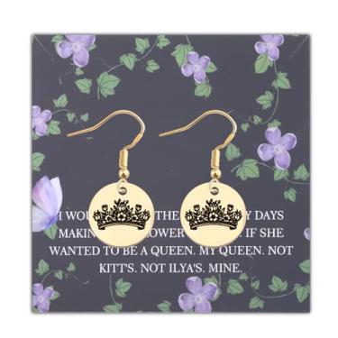 Imagem de UJIMS Fantasia livro mercadoria punhal e brincos de flor, edição especial, presente para fãs de livros, bijuterias de livros de fantasia, 1, Aço inoxidável, Strass