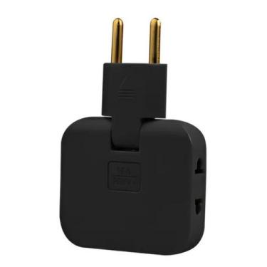 Imagem de Adaptador Tomada Benjamin T Articulado 3 Entradas 10A - Dexin, Preto