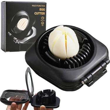 Imagem de SYXLTSH Cortador duplo de ovos para ovos cozidos, metal resistente, aço inoxidável, liga de alumínio, cortador de ovos para ovo, morango, cogumelo, cachorro-quente, ferramenta de cozinha de frutas