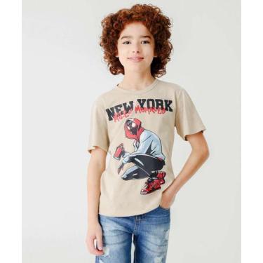 Imagem de Camiseta Juvenil Homem Aranha Marvel Tam 10 a 16-76108, Bege, 12