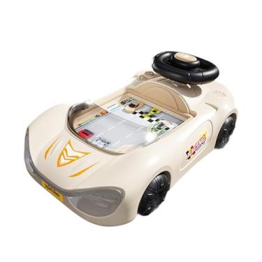 Imagem de simhoa Volante de brinquedo, jogo de simulação de direção com música para crianças a partir de 3 anos - presente de aniversário, Bege Marrom