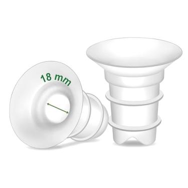 Imagem de Inserções de flange Maymom de 18 mm (longo Plus) compatíveis com flanges Freemie de 25 mm; compatível com flange Medela PersonalFit de 24 mm, flange Spectra 24 mm, Momcozy S9 Pro/S12 Pro, pacote com 2