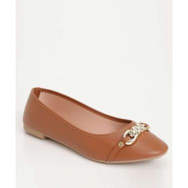 Imagem de Sapatilha Feminina Bico Redondo-15218 - NARA MARTINS, Bege, 36