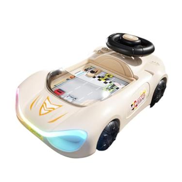 Imagem de simhoa Volante de brinquedo para carro, jogo interativo de simulação de direção para crianças a partir de 3 anos, Marrom Bege