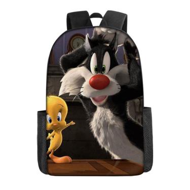 Imagem de Mochila escolar infantil Tom and Jerry 3D Oxford 29x16x42cm