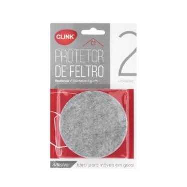 Imagem de Protetor de Feltro Redondo Adesivo Móveis Clink Kit 2 Peças