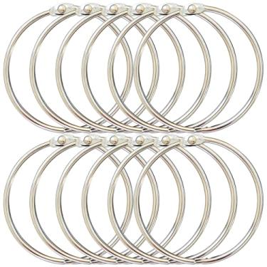 Imagem de 12 anéis grandes de 7,6 cm, anéis de metal para fichário de folhas soltas para cartões de índice, organizador de fita Washi, anel de armazenamento para cartões, recibos de papel, fotos, organização