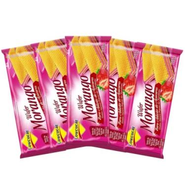 Imagem de Lowcucar Kit 5 Wafer Zero Açúcar Morango 115g