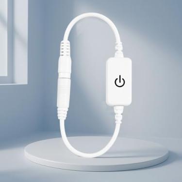 Imagem de Fita de LED reguladora com interruptores sensíveis ao toque, cabo de interruptor liga/desliga, plugue CC, controle de regulação de brilho para luzes de 12 V de cor única