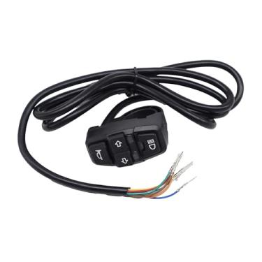 Imagem de OXCANO Interruptor de direção de luz de motocicleta, interruptores de controle liga/desliga, buzina de farol de motocicleta, conjunto de botões de seta 3 em 1 para bicicleta elétrica de scooter