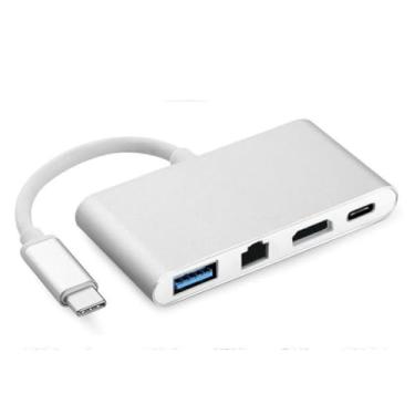 Imagem de CABO ADAPTADOR USB-C PARA HDMI 4K USB 3,0 USB-C RJ45 F3 JC-TYC-401