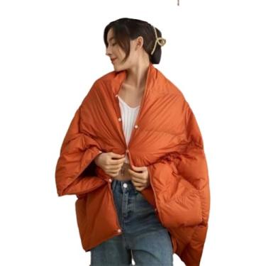 Imagem de JUSHZ Cobertor leve de plumas e mantas fofas femininas para cama cachecol adulto solteiro longo para sofá inverno xale multifuncional portátil para viagens ao ar livre quente (laranja, 140 x 210 cm)