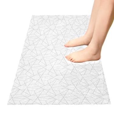 Imagem de TSENQUE Tapete de cozinha geométrico abstrato fino reto tapete de cozinha, tapete de porta de entrada antiderrapante, tapete de banheiro absorvente estético para decoração de cozinha, casa, 99 x 50 cm