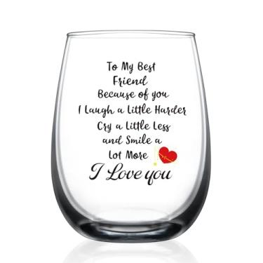 Imagem de HAYOOU Presentes para mulheres amigas, Natal, presente de aniversário para melhores amigas, irmãs, meninas, presentes de amizade para mulheres, para minha melhor amiga taça de vinho de 425 g