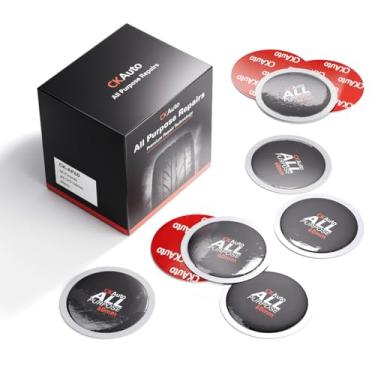 Imagem de CKAuto Kit de reparo de pneu multiuso resistente, kit de reparo de plugue de pneu plano para carro, van, caminhão, ônibus, motocicleta e pneu interno, diâmetro redondo 2-2/5"/60 mm 80 peças