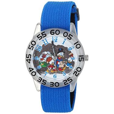 Imagem de DISNEY Relógio analógico de quartzo masculino Duck Tales com pulseira de nylon, azul, 15 (modelo: WDS000272)
