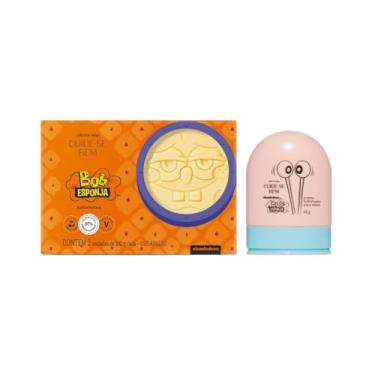 Imagem de Kit Presenteavel BoB esponja; Sabonete 2 barras + Creme hidratante para as mãos + sacola de papel