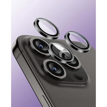 Imagem de Protetor de lente de câmera individual para iPhone 15 Pro e iPhone 15 Pro Max, 2 unidades de dureza de vidro temperado Ultra HD, antiarranhões, proteção de lente de câmera compatível com capas