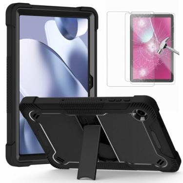 Imagem de L00KLY Suporte para tablet T-Mobile REVVL Tab 2 de 10,1 polegadas 2025 com protetor de tela de vidro temperado (pacote com 2), capa protetora resistente à prova de choque 3 em 1 para REVVL Tab 2