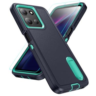 Imagem de Capa compatível com Motorola Moto G 5G 2025 com protetor de tela, capa resistente à prova de choque e à prova de quedas, capa protetora de grau militar para Moto G 5G 2025, Blue Cryn