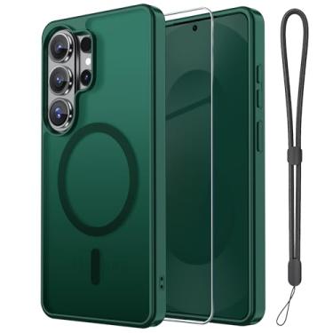 Imagem de Janmitta Capa magnética para Samsung Galaxy S26 Ultra, com protetor de tela, compatível com MagSafe, proteção contra quedas de grau militar, capa de telefone fosca translúcida fina à prova de choque