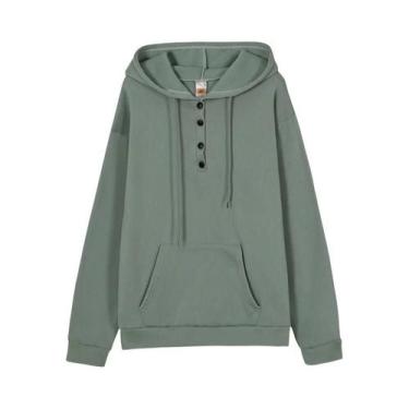 Imagem de Moletom feminino europeu e N de manga comprida solto casual com capuz 
