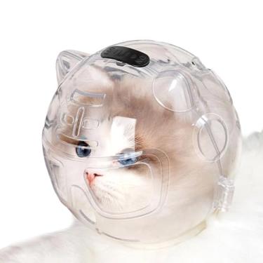 Imagem de Capa de cabeça de gato - Capuz respirável antimordida e anti-arranhões | Capacete transparente para cuidados com gatos - para prevenção de cães pequenos, aparar para banho, cortar