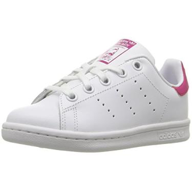 Imagem de adidas Originals Tênis Stan Smith, branco/rosa forte, tamanho 42, Ftwr branco/Ftwr branco/rosa ousado