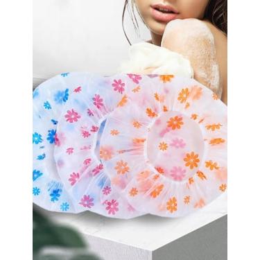 Imagem de 3 peças de touca de banho com padrão floral decoração de casa de banho decoração de outono volta às aulas