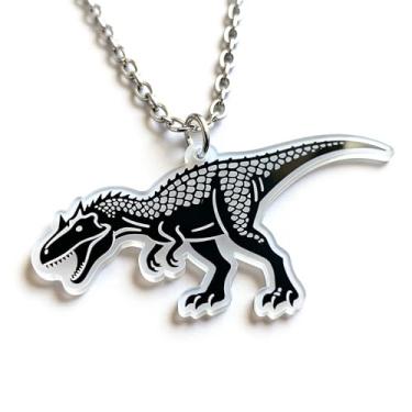 Imagem de OSCCI Colar de dinossauro pré-histórico – material acrílico elegante, formato de animal detalhado, presente moderno para amantes de animais e entusiastas da moda, Acrílico, Sem Pedra Preciosa