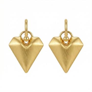 Imagem de Brincos pendentes de coração escovado, corações de amor, pequeno, argola para apertar, brincos pendurados para cartilagem, argolas, piercings e punhos, moda de férias, aniversário, joias para mulheres