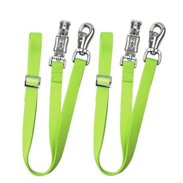 Imagem de HackFond Gravatas cruzadas para cavalo, laço de reboque de nylon com encaixe de pânico de liberação rápida e acessórios de reboque de cavalo, comprimento ajustável de 108 a 185 cm, suprimentos