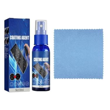 Imagem de Spray de limpeza de tela, agente de revestimento de limpador de carro para tela de telefone com panos de limpeza de microfibra, cuidados com a tela, para celular, laptop, TV, monitor de carro