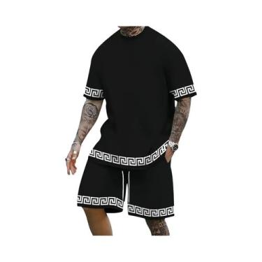 Imagem de Conjunto De Shorts Casuais De Poliéster Impressos Em 3D Para Homens, M