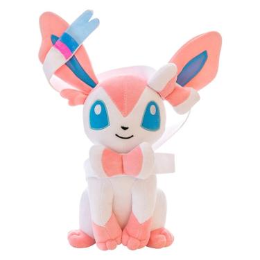 Imagem de Boneca de pelúcia rosa Sylveon Pokémon Fairy Sitting 25 cm