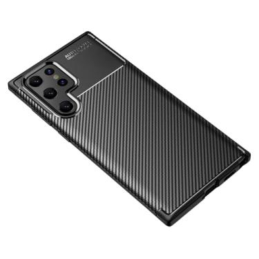 Imagem de Capa para Samsung Galaxy S25/S25 Plus/S25 Ultra, capa comercial antiarranhões, design de textura de fibra de carbono, capa ultrafina