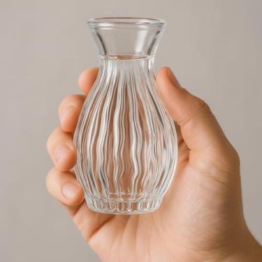 Imagem de Kit 5 Mini Vaso de Vidro Sortido 11cm Transparente Decoração Moderna Sala Flores