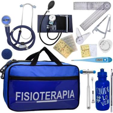 Imagem de Kit Bolsa Fisioterapia Acadêmico Goniômetro Martelo Buck Fita Antropom