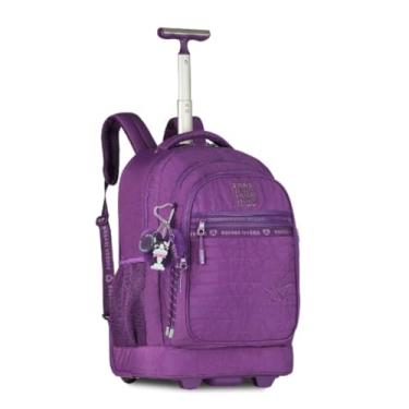 Imagem de Mochila Carrinho Rebecca Bonbon Bolsa Escolar com Chaveiros Rb27000 (Roxo)
