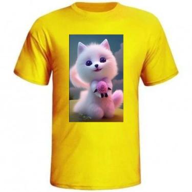 Imagem de Camiseta Bichinhos carinhosos Gatinho fornecedor M& Presentes, Amarelo